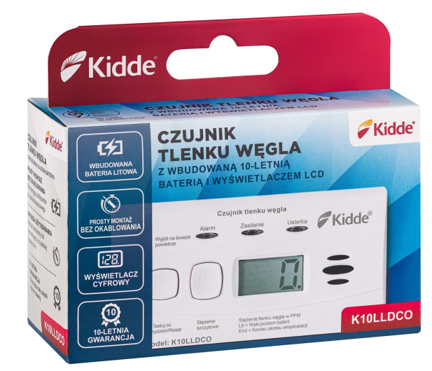 Kidde K10LLDCO Czujnik tlenku węgla LCD - 1060253 - zdjęcie 6